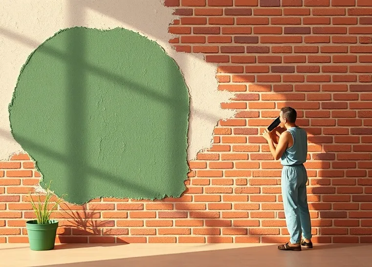 Application d'un enduit décoratif à la lisseuse sur un mur
