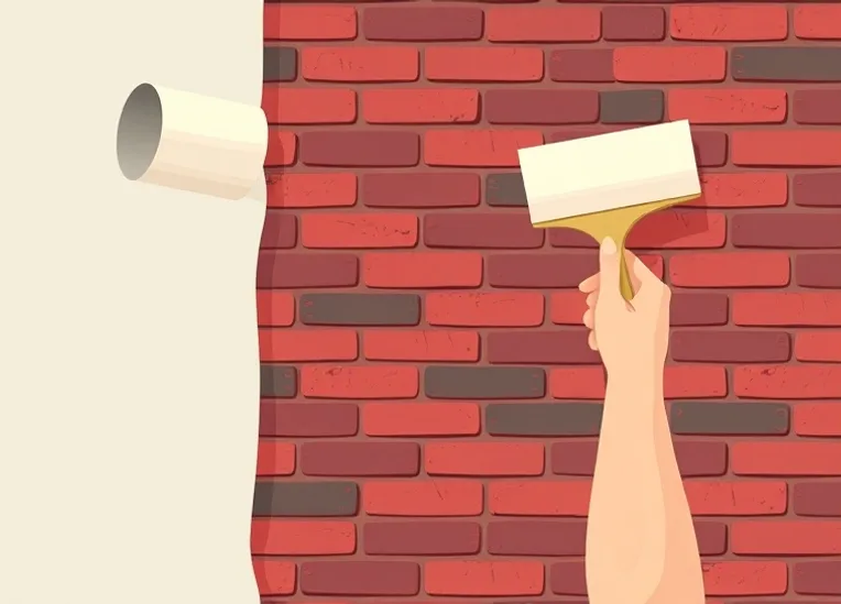 Pose de papier peint, rouleau et brosse à maroufler